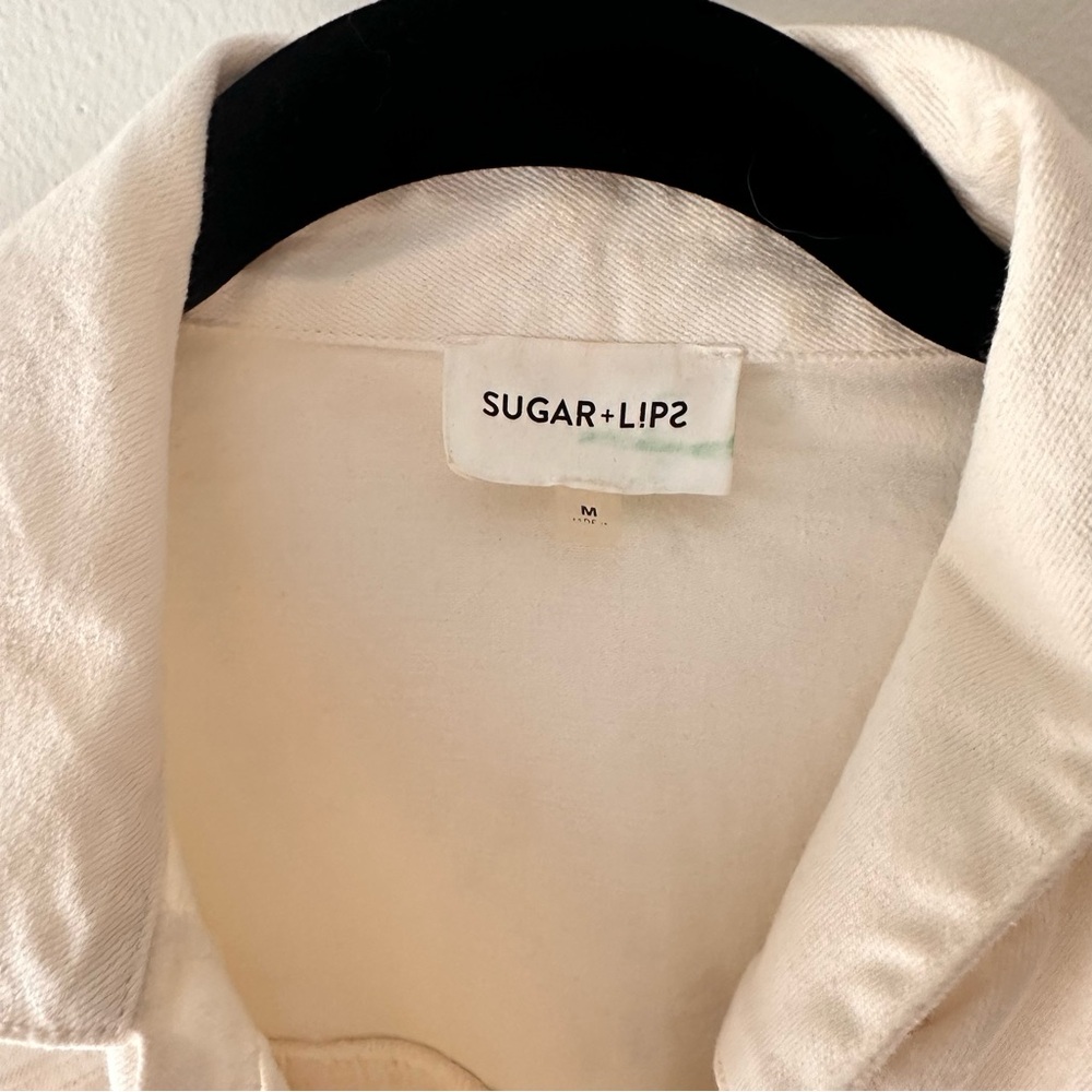 White Ruffle Denim Jacket - Picture 3 of 5